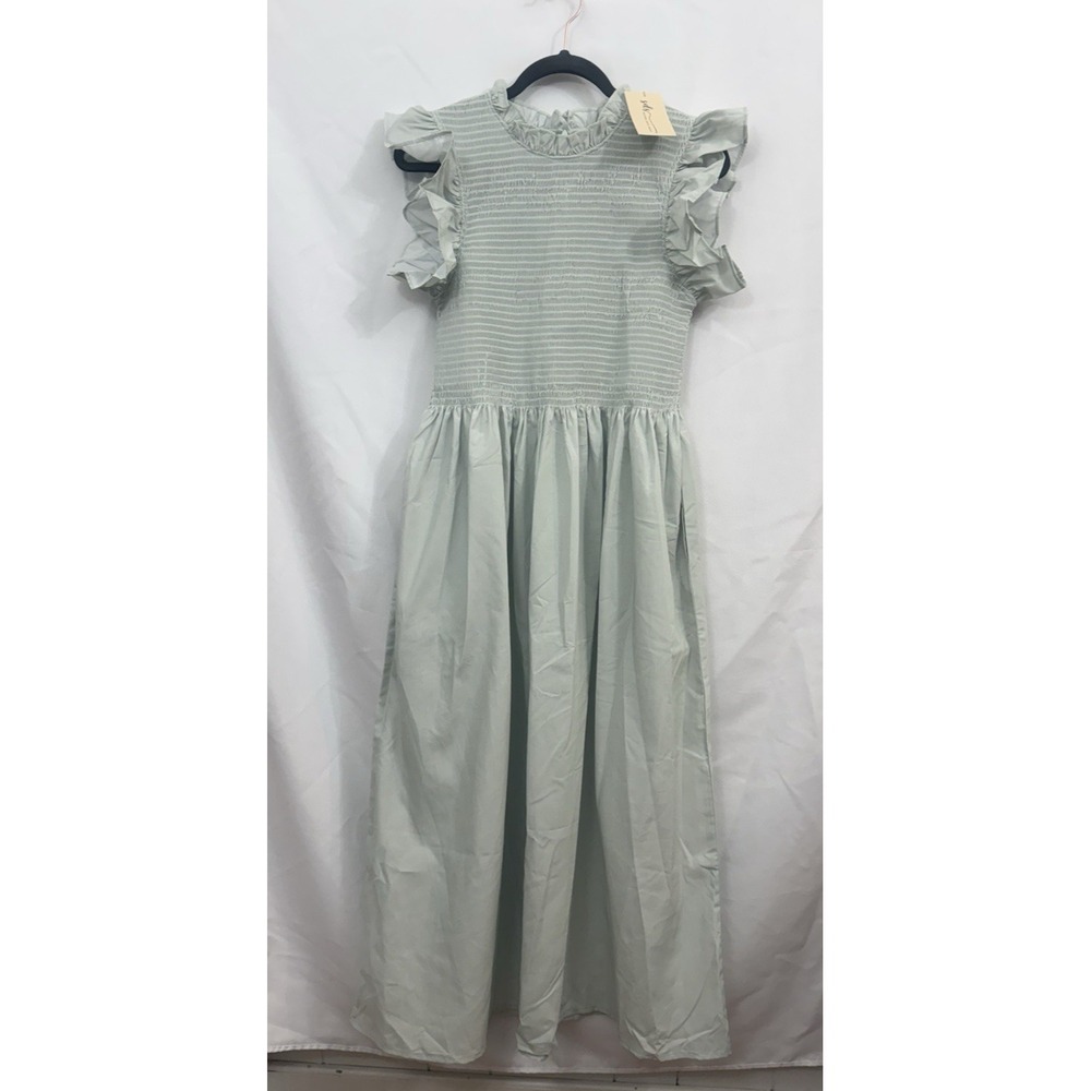 NWT Southern Darlin Smocks Womens Size Medium Dress Smocked Mint Green